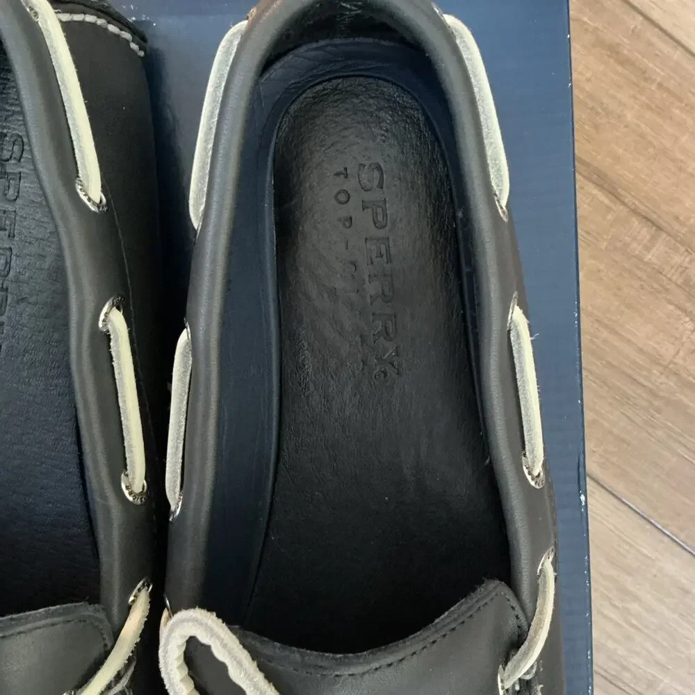 Sperry Top-Sider Men’s Size 11.5 Black Suede Boat Shoes STS10623
